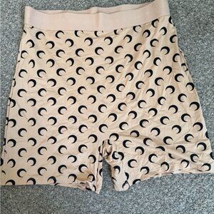 Marine Serre Tan and Black Crescent Moon Bike Shorts